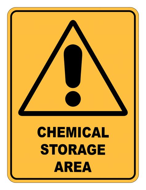 Chemical Storage Area Warning Safety Sign Safety Signs Warehouse