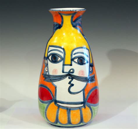 Nieuwe aanbiedingceramic face vase abstract picasso decorative flower holder foliage plant pot. DeSimone Italian Pottery Vase Picasso Cubist Style Vintage ...