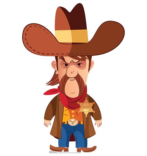 Cartoon Cowboy Sheriff Wild West Western Party Standup Standee