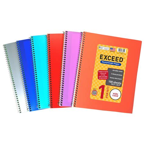 Exceed Spiral Notebook Wide Ruled 1 Subject 100 Pages 85 X 105