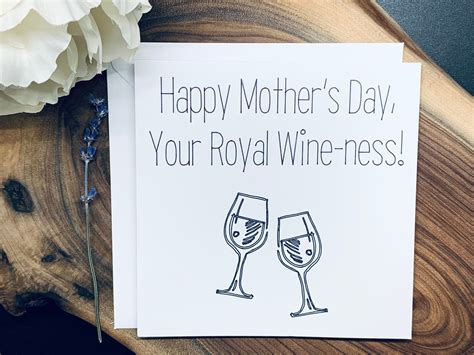 Funny Mothers Day Card Your Wine Ness Etsy