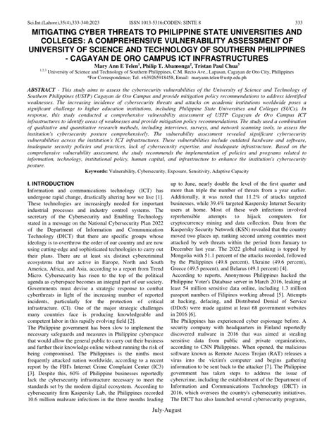 pdf mitigating cyber threats to philippine state universities and colleges a comprehensive