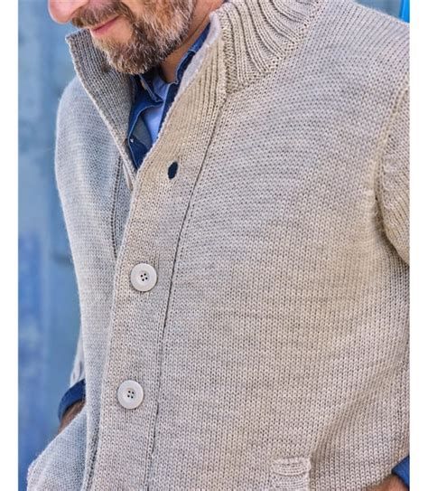 Oatmeal 100 Pure Wool Button Everyday Cardigan Woolovers Uk