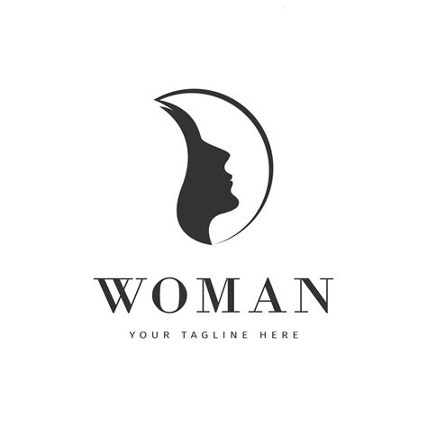 Womens Face Logo Silhouette Design Inspiration With A Continuous