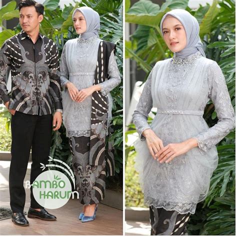 Jual [code Xs20] Baju Couple Batik Kebaya Brokat Batik Kebaya Lamaran Tunangan Baju Batik