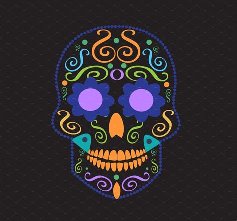 Skull Vector Neon Colors Cute Art Skull Neon