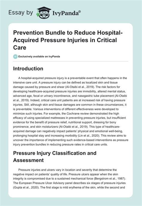 Prevention Bundle To Reduce Hospital Acquired Pressure Injuries In