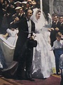 Mariage, le 5 juillet 1957, du prince Henri d'Orléans et de la ...