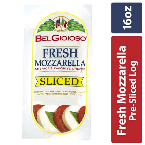 Belgioioso Fresh Mozzarella Log Pre Sliced Specialty Cheese 16 Oz