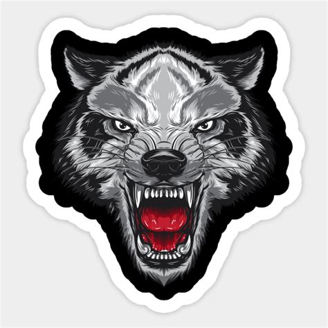 Angry Wolf Face Wolf Sticker Teepublic