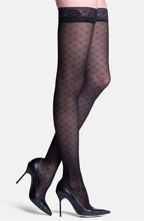 Insignia By Sigvaris Starlet Diamond Pattern Compression Thigh Highs