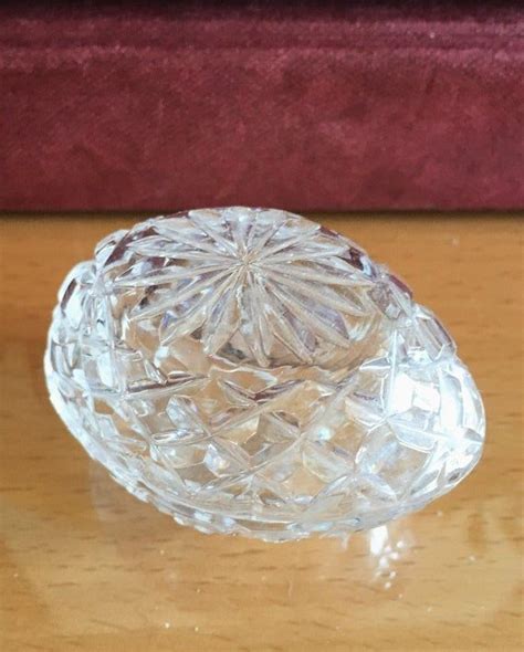 A Gorgeous Lidded Etched Crystal Egg Shaped Trinket Box Not The Avon Kind But An Ornate