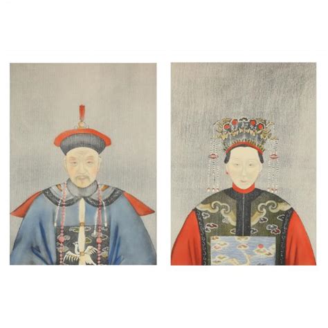 A Pair Of Chinese Ancestor Portraits Lot 97 October Estate
