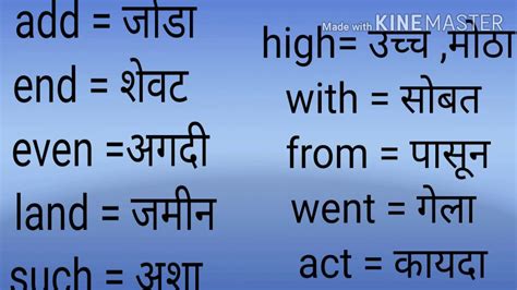 marathi word english translation
