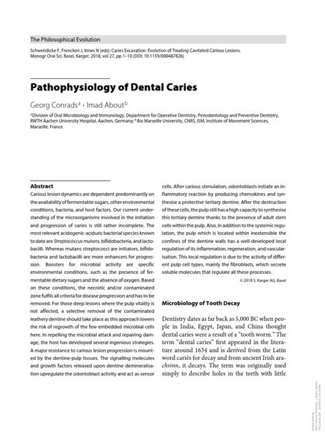 Pathophysiology Of Dental Caries Georg Conrads Imad About Pdf