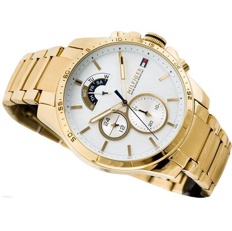 New Tommy Hilfiger Iconic Th1791538 Goldwhite Chrono Stainless Mens