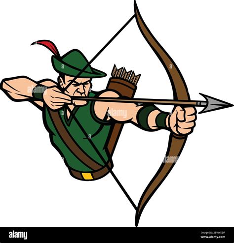 Archer Mascot A Cartoon Illustration Of An Archer Mascot Stock Vector