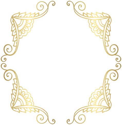 Gold Border Frame Deco Transparent Clip Art Image Molduras Douradas Images