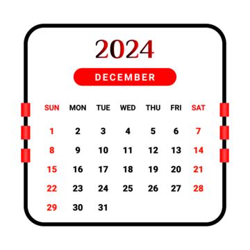 Siyah Ve Kırmızı Geometrik şekilli 2024 Takvimi Vektör Takvim 2024