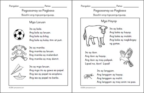 Pagbasa Filipino Reading Comprehension Worksheets For Pin On Teacher
