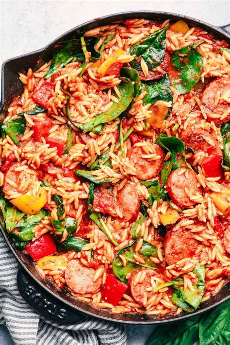 Blending italian sausage and beef together gives it a slightly spicier, more interesting flavor and a richer texture. Italian Sausage and Vegetable Orzo Skillet - Healthy ...