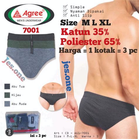 Jual 3pc Agree 7001 Cd Celana Dalam Pria Mini Sempak Segitiga Shopee
