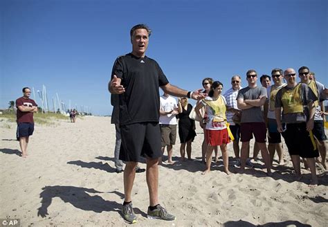 Ann Romney Appears In Swimsuit On Florida Beach As Mitt Plays Touch