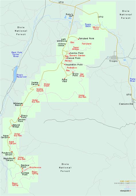 Map Of Bryce Canyon National Park Utah Bryce Canyon National Park