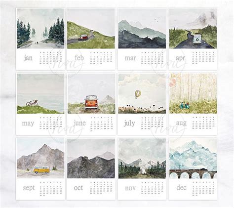 Print an easy totally free calendar that you can utilize to track any strategies or ideas in. Printable 8.5x11" 2018 Calendar Set, Travel Art, Monthly ...
