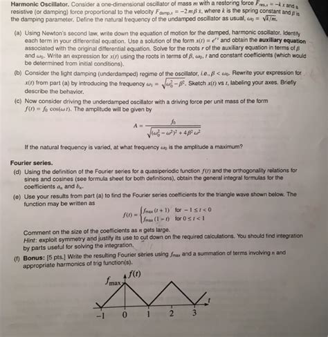 Solved Harmonic Oscillator Consider A One Dimensional Chegg Com