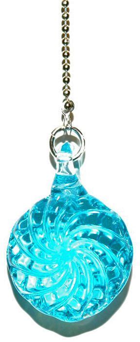 BEAUTIFUL BLUE GLASS SWIRL CEILING FAN PULL FP013 Ceiling Fan Pulls