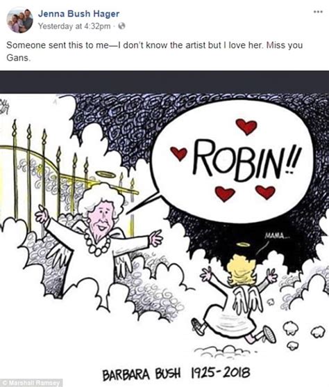 Touching Newspaper Cartoon Depicts Barbara Bush In Heaven With The