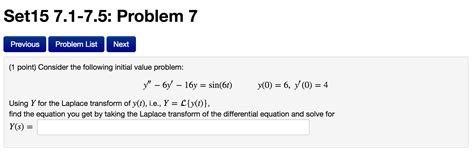 Solved Consider The Following Initial Value Problem Y