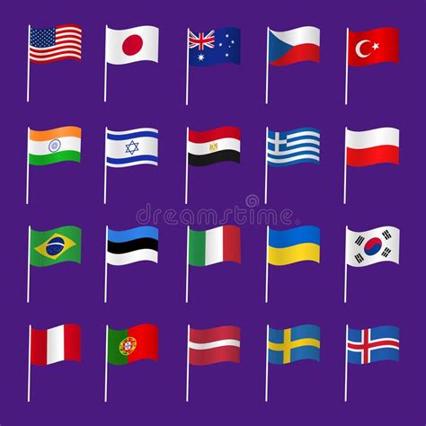 Country Flags Stock Vector Illustration Of Flat Education 215527444