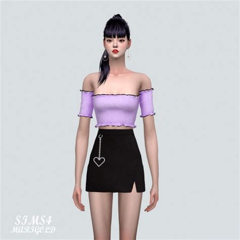 Off Shoulder Crop Top The Sims 4 Catalog