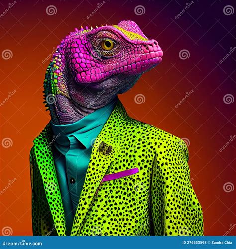 Realistic Lifelike Lizard Reptile In Fluorescent Electric Highlighters