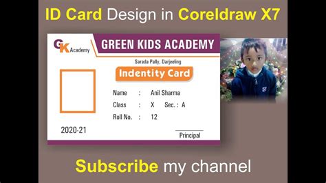 id card design  coreldraw  youtube