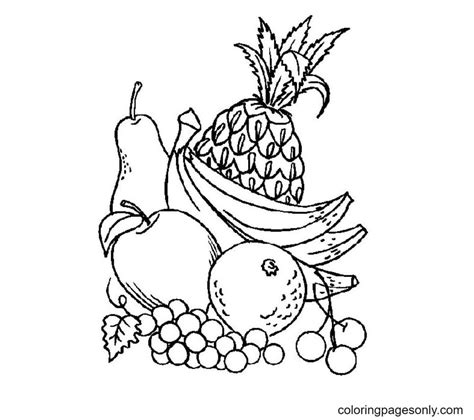 Tropical Fruits Coloring Pages Free Printable Coloring Pages