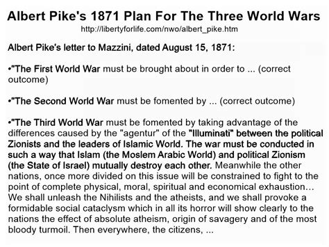 1871 Albert Pike Reveals Root Of Up Coming Wws 1 3 Ww3 Islam Partial