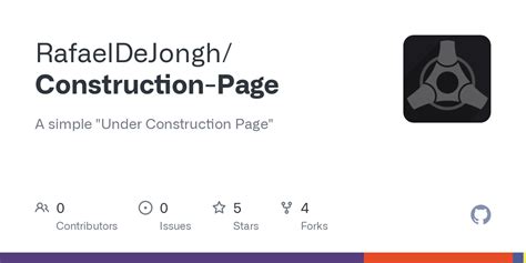 GitHub RafaelDeJongh Construction Page A Simple Under Construction Page