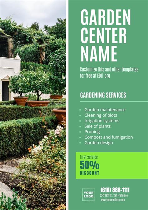 Editable Garden Center And Gardening Flyers