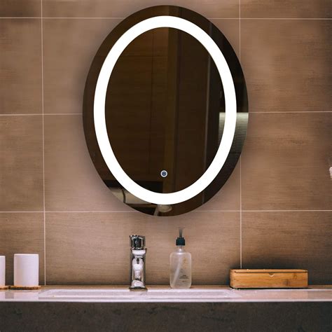 Oval mirrors are a welcome departure from the standard square variety we've come to be accustomed to, and needless to say, the don't be a square—oval mirrors will totally revitalize your bathroom. CO-Z Dimmable Oval LED Bathroom Mirror -- To view further ...