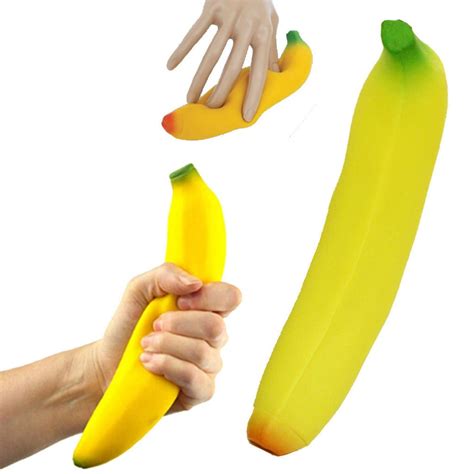 1 Banana Stress Ball Releiver Novelty Fruit Releif Squeeze Squidgy Joke Tension Ebay