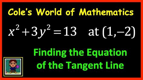 Equation Of The Tangent Line Using Implicit Differentiation Calculus