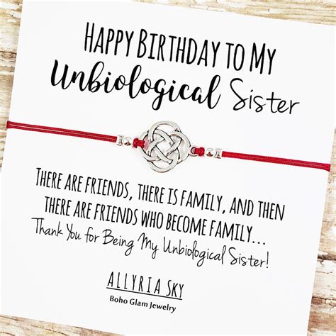 Happy Birthday Unbiological Sister Friendship Bracelet Best Friend Bracelet Big Little Sorority