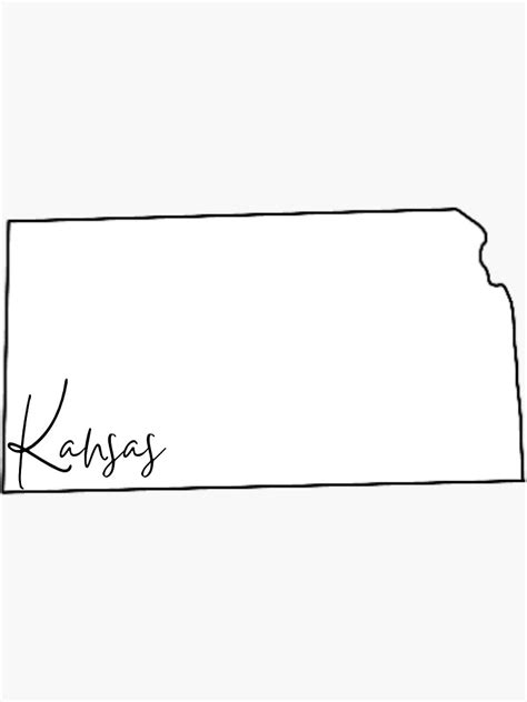 Kansas Cursive State Outline Sticker For Sale By Cydneyabel Redbubble