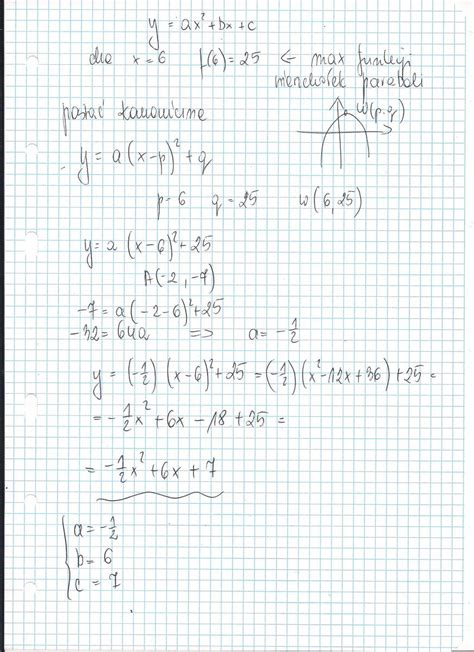 Wyznacz Wzór Funkcji Kwadratowej F Wiedząc że - Znajdź wzór funkcji kwadratowej y=ax²+bx+c wiedząc, że do wykresu