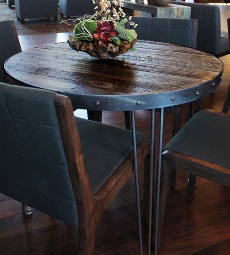 Reclaimed Wood Round Dining Table Modern Kitchen Denver By Jw