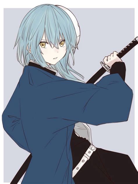 A Large Amount Of Rimuru Pictures And More Blue Hair Anime Boy