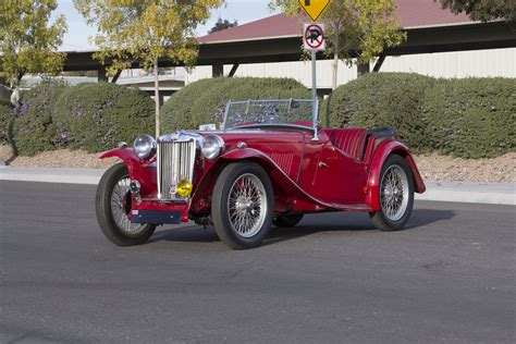 1948 Mg Tc Sport Roadster Red Classic Old Retro Vintage